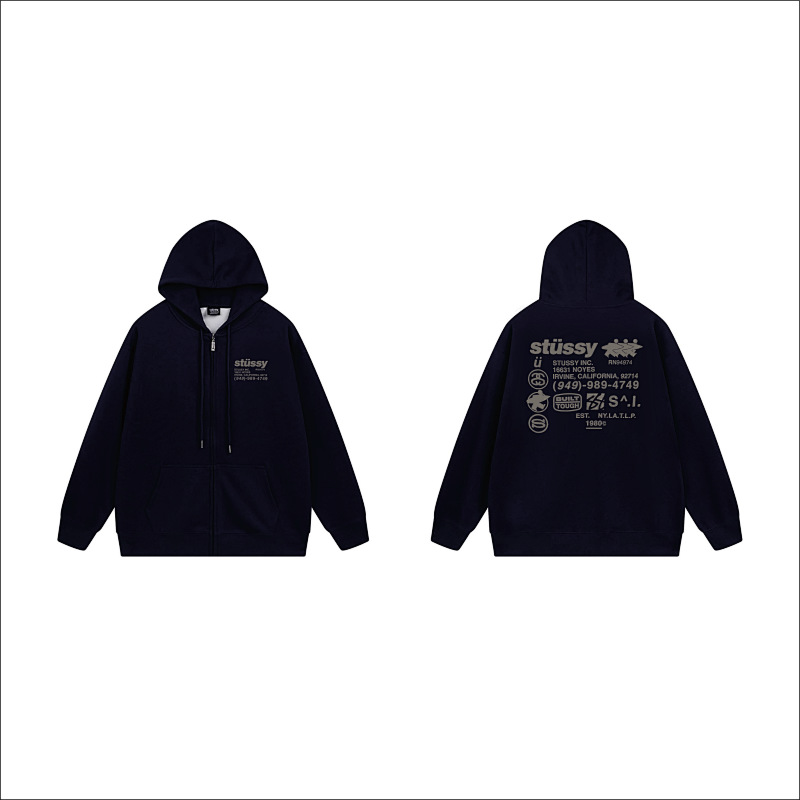 Stussy Tricolor Back Message Full-Zip Hoodie