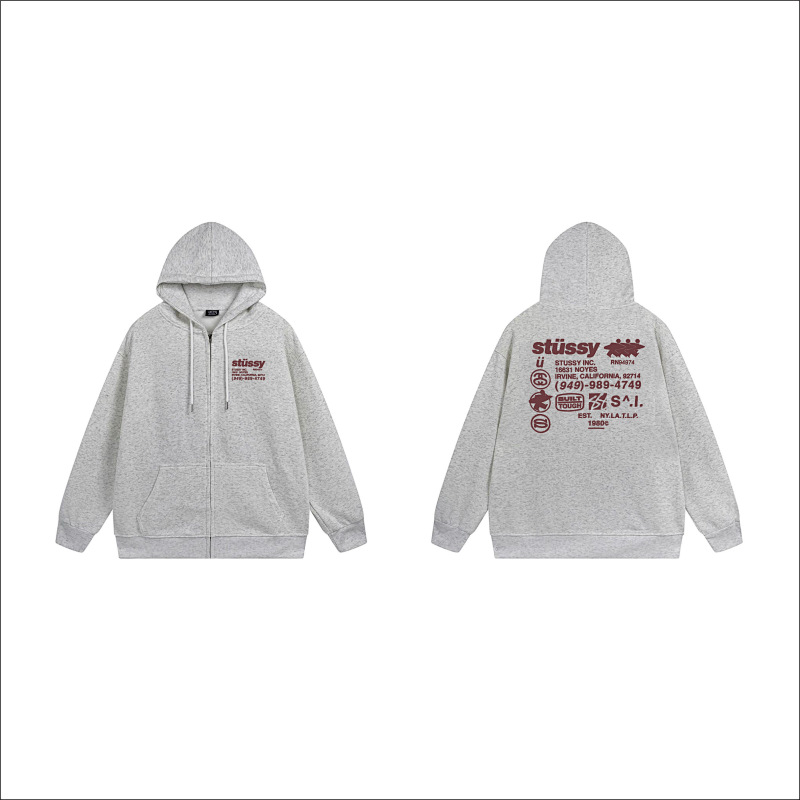 Stussy Tricolor Back Message Full-Zip Hoodie