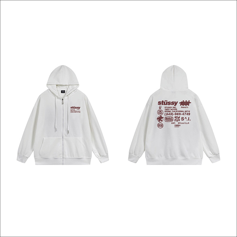 Stussy Tricolor Back Message Full-Zip Hoodie