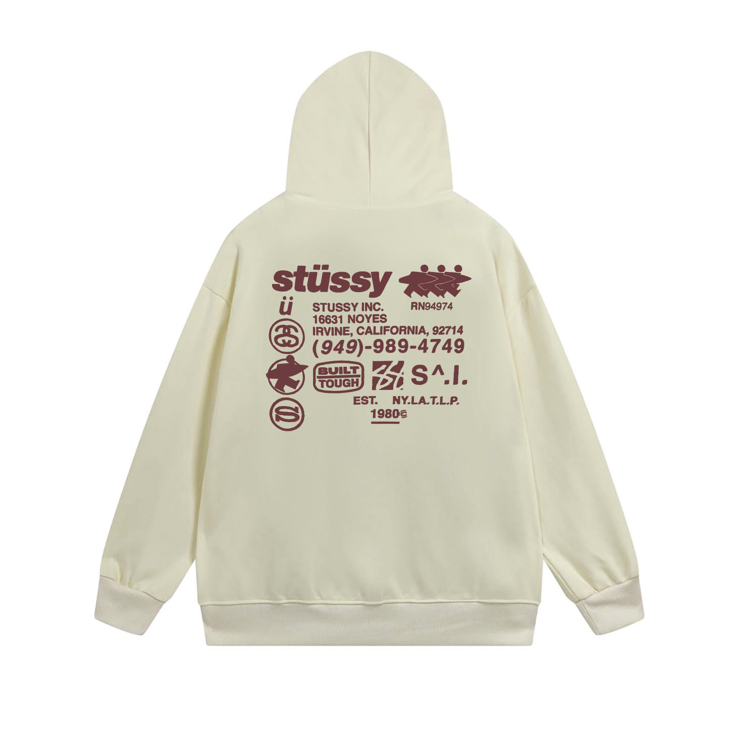 Stussy Tricolor Back Message Full-Zip Hoodie