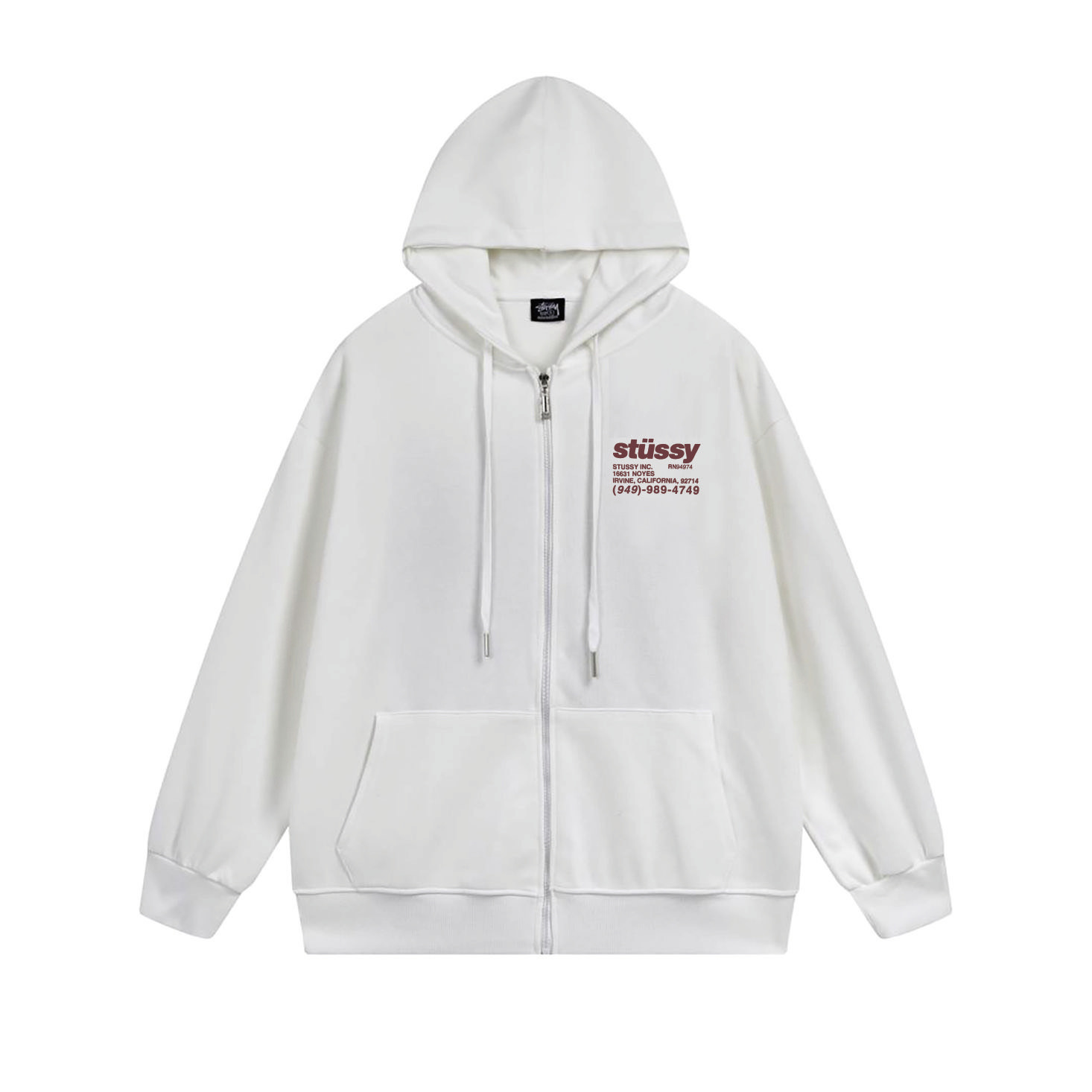 Stussy Tricolor Back Message Full-Zip Hoodie