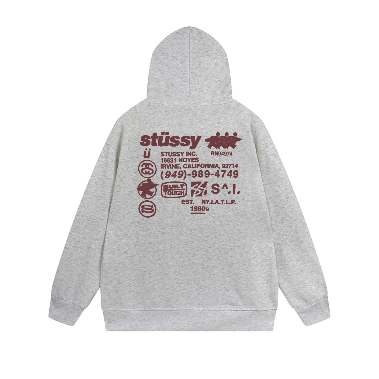 Stussy Tricolor Back Message Full-Zip Hoodie