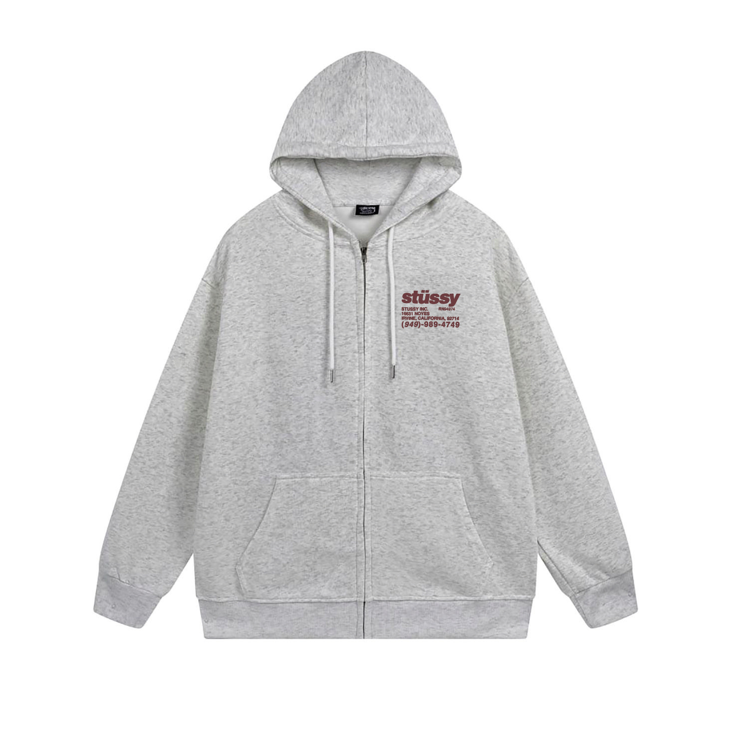 Stussy Tricolor Back Message Full-Zip Hoodie
