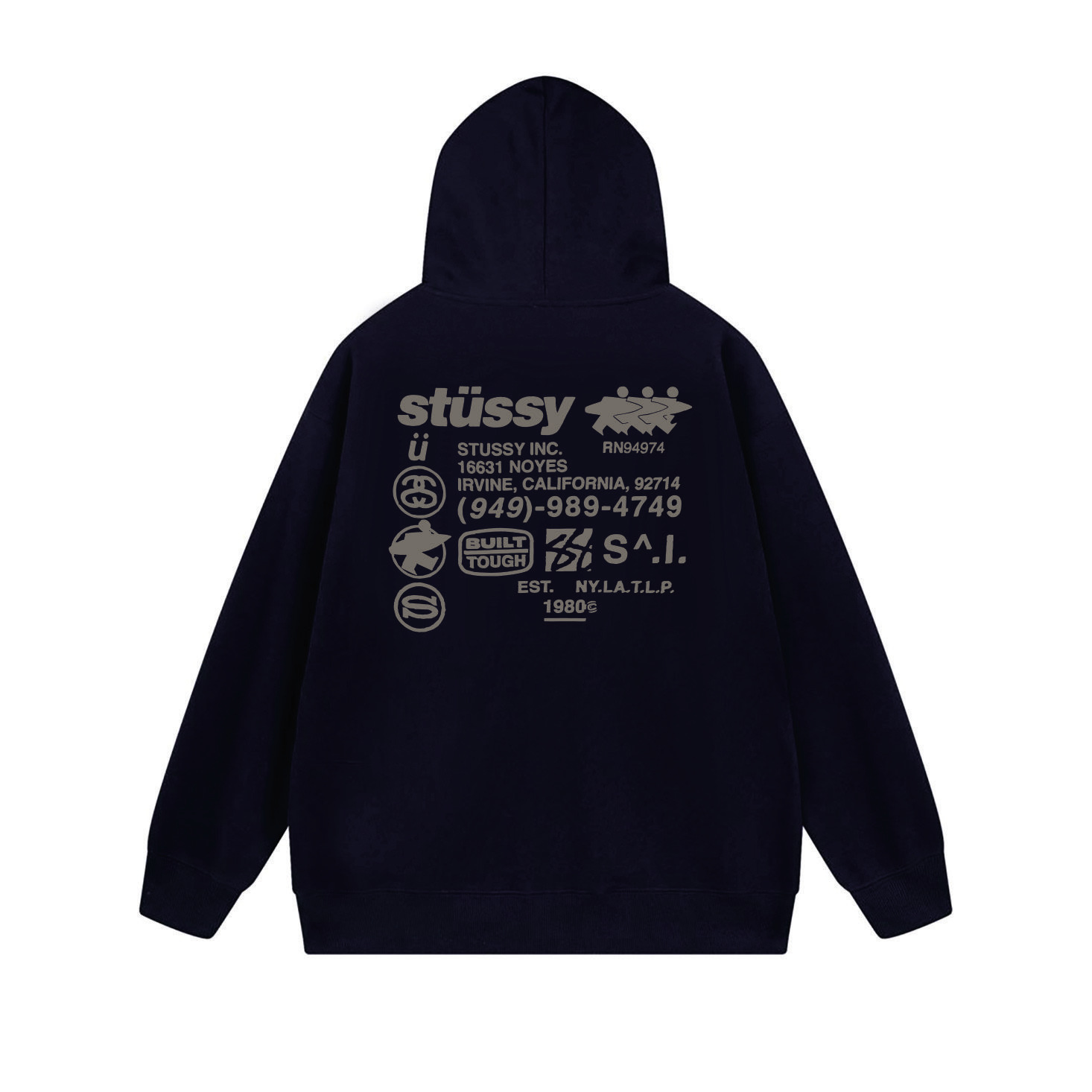 Stussy Tricolor Back Message Full-Zip Hoodie
