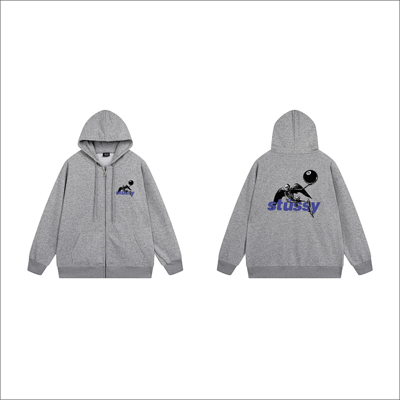 Stussy Tricolor Shadow Logo Full-Zip Hoodie