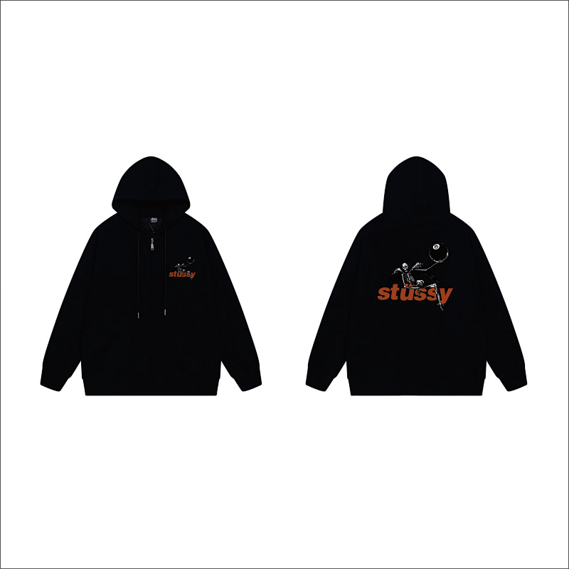 Stussy Tricolor Shadow Logo Full-Zip Hoodie