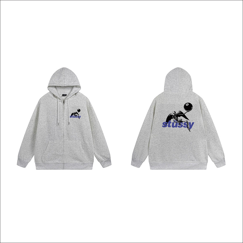 Stussy Tricolor Shadow Logo Full-Zip Hoodie