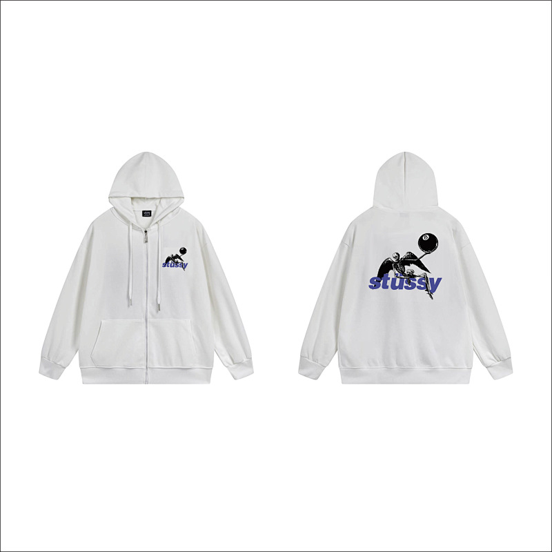 Stussy Tricolor Shadow Logo Full-Zip Hoodie