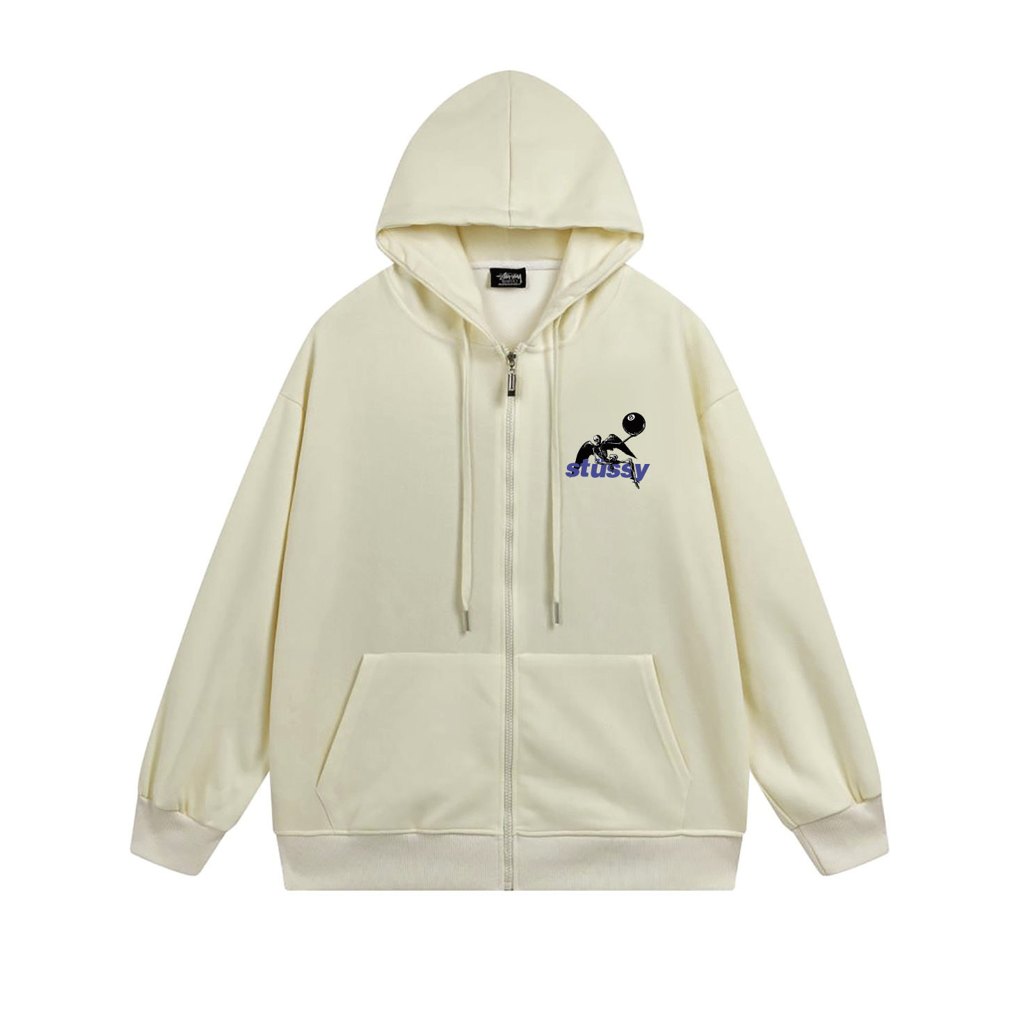 Stussy Tricolor Shadow Logo Full-Zip Hoodie