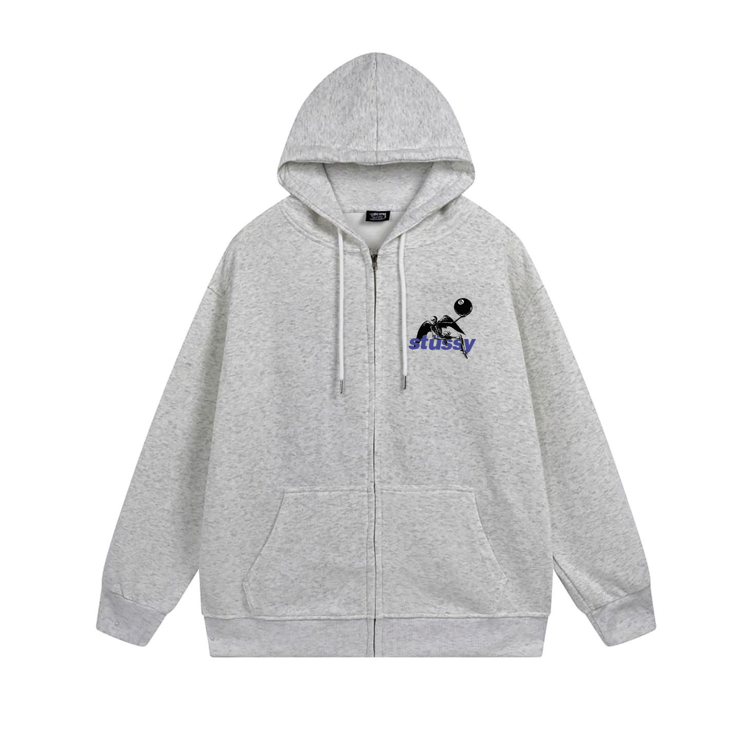 Stussy Tricolor Shadow Logo Full-Zip Hoodie