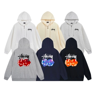 Stussy Triple Color Dice Full-Zip Hoodie 01