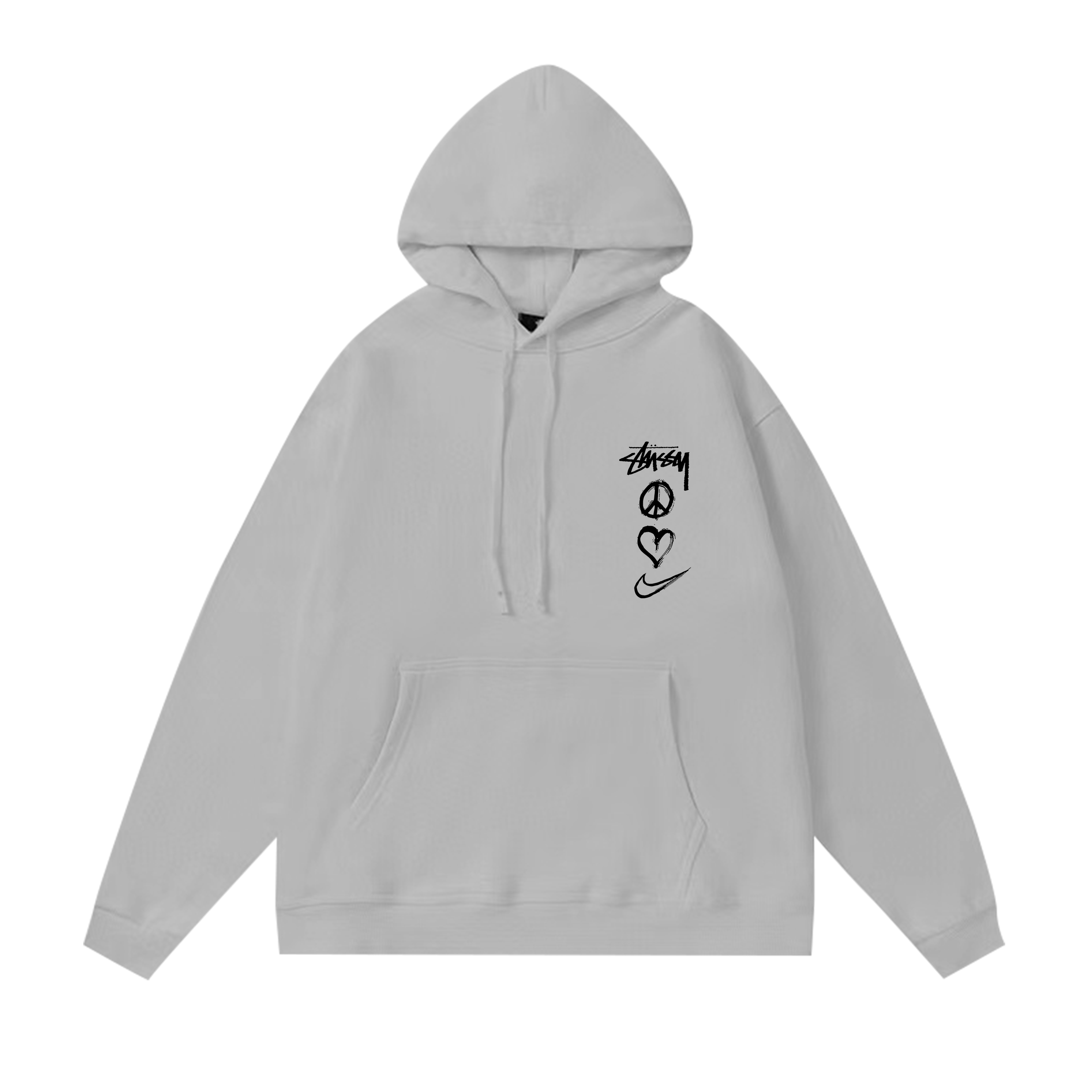 Stussy Vertical 8 Ball Heart Graphic Pullover Hoodie