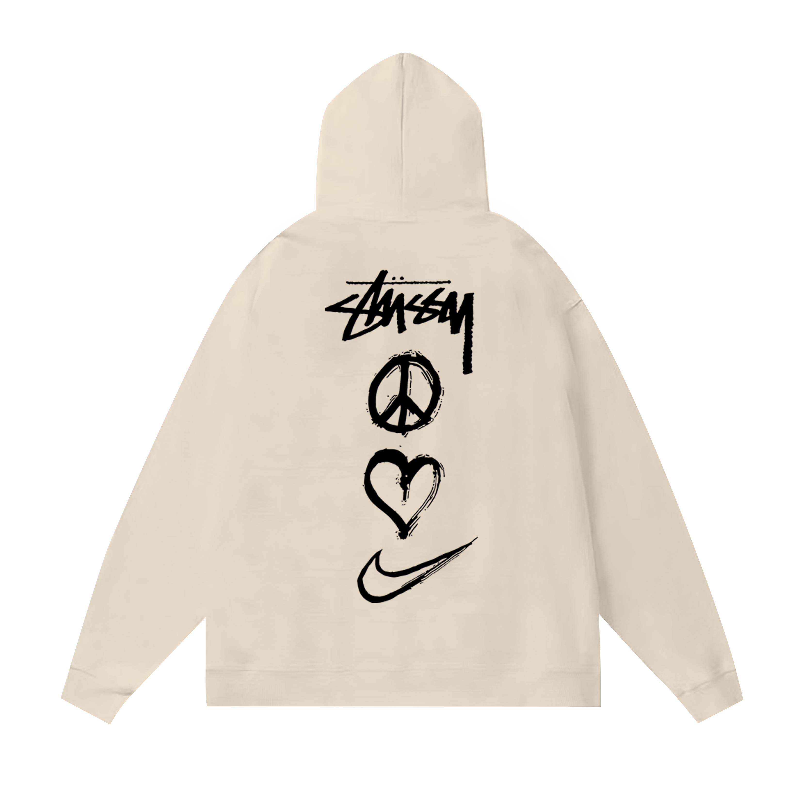 Stussy Vertical 8 Ball Heart Graphic Pullover Hoodie