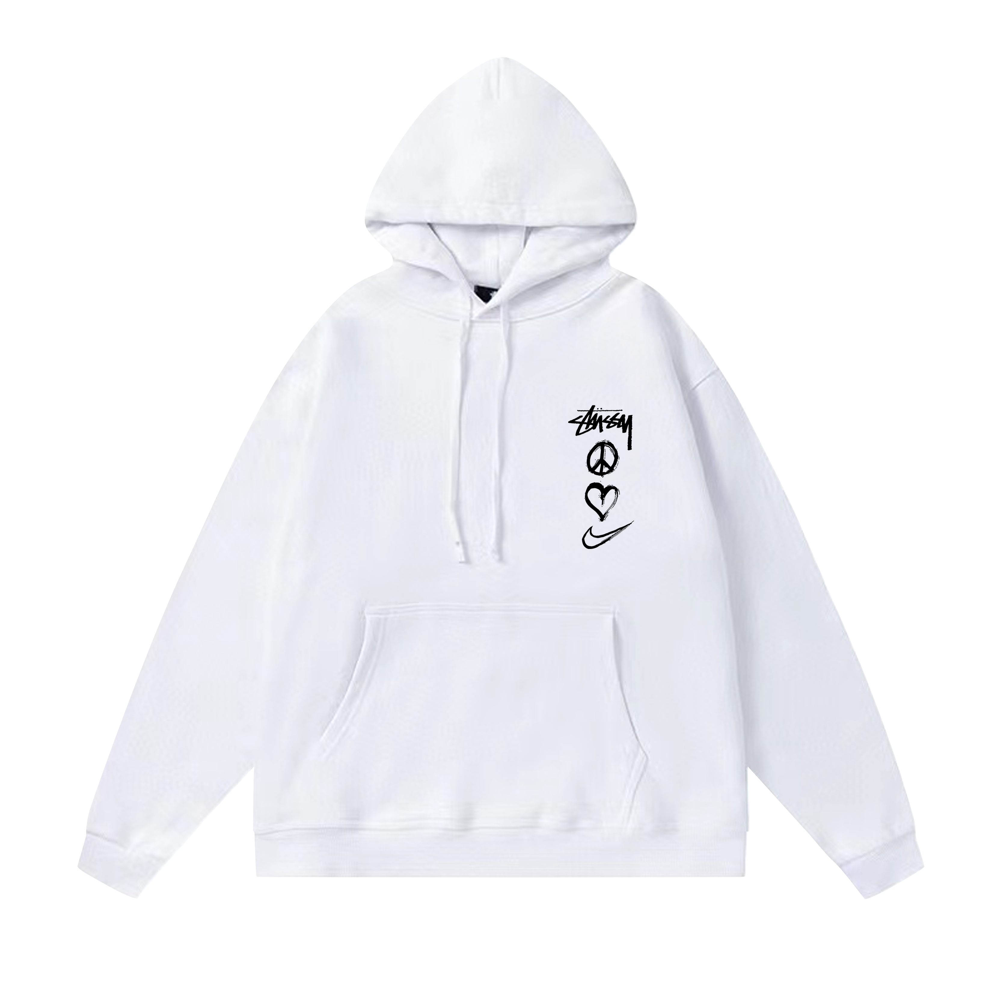 Stussy Vertical 8 Ball Heart Graphic Pullover Hoodie
