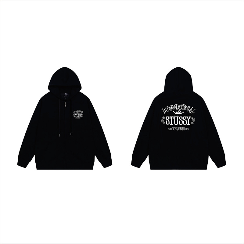 Stussy Vintage Banknote Graphic Full-Zip Hoodie
