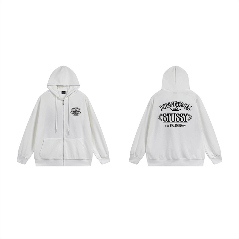 Stussy Vintage Banknote Graphic Full-Zip Hoodie