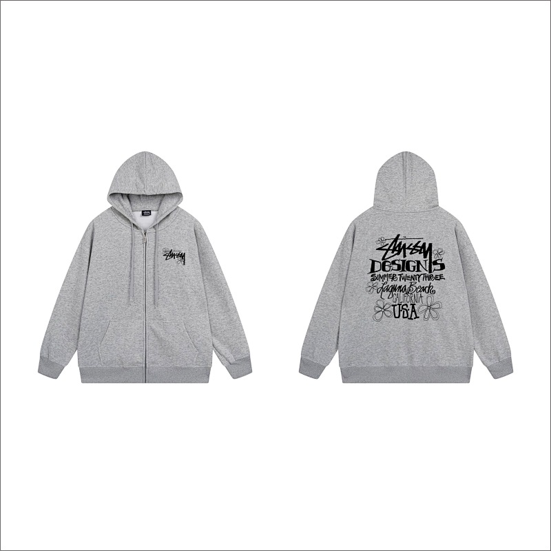 Stussy Vintage Typography Stamp Full-Zip Hoodie