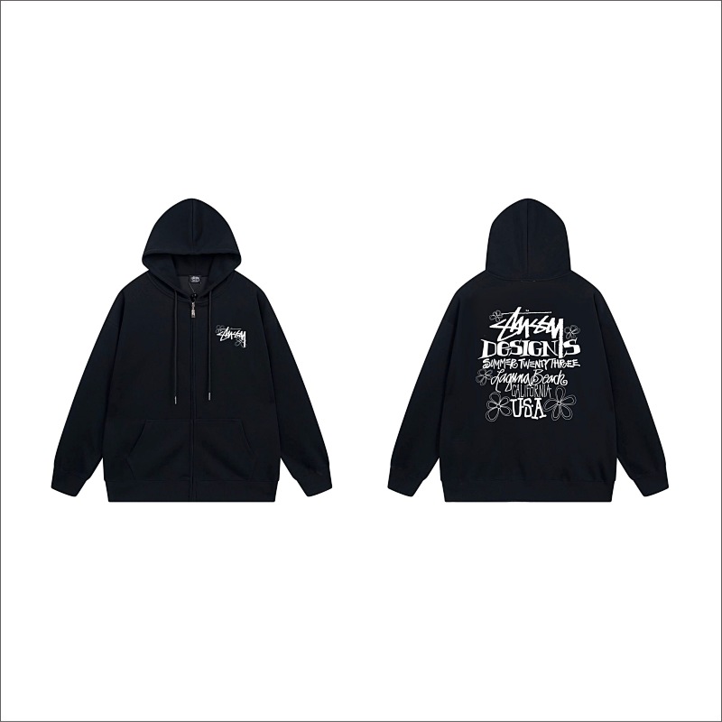 Stussy Vintage Typography Stamp Full-Zip Hoodie