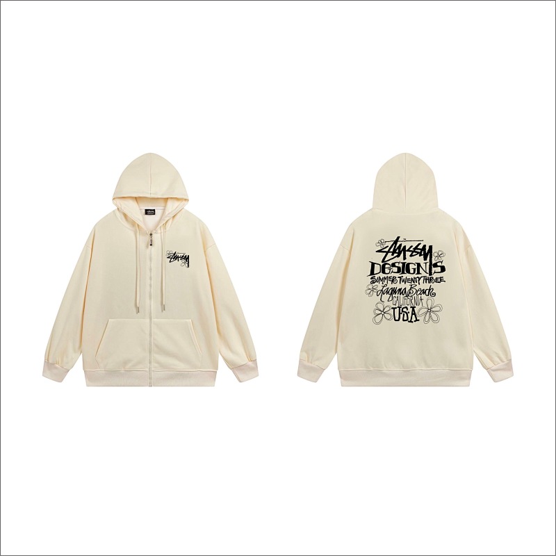 Stussy Vintage Typography Stamp Full-Zip Hoodie