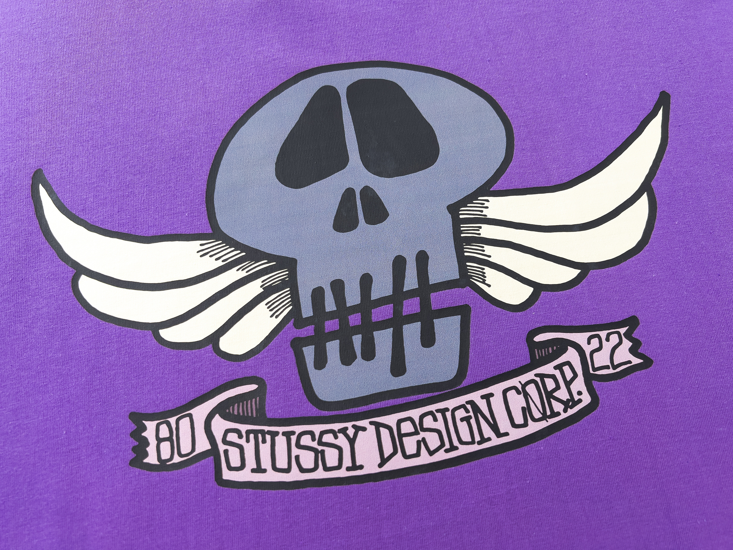 Stussy Winged Skull Circle Emblem T-Shirt