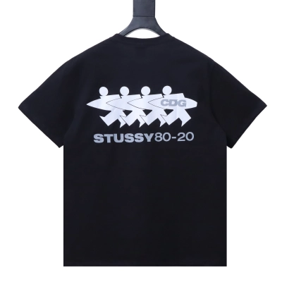 Stussy x CDG 80-20 Crown T-Shirt Black 01