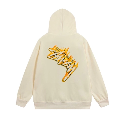 Stussy Yellow Checkerboard Lightning Full-Zip Hoodie 02
