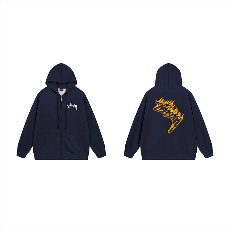 Stussy Yellow Checkerboard Lightning Full-Zip Hoodie