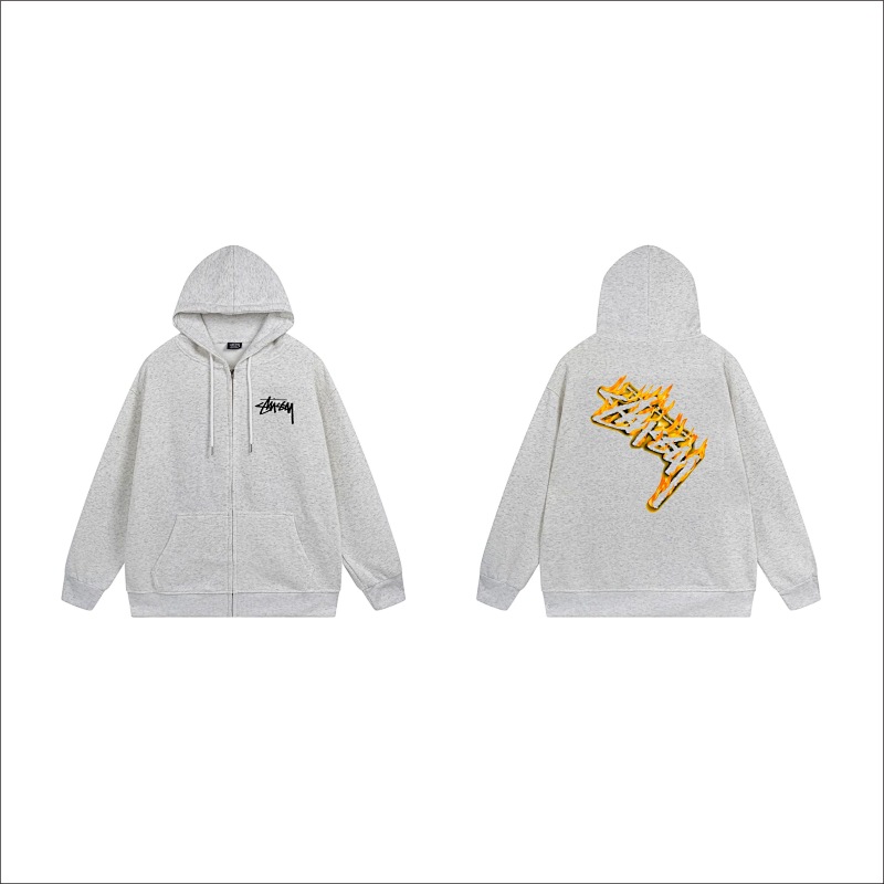 Stussy Yellow Checkerboard Lightning Full-Zip Hoodie