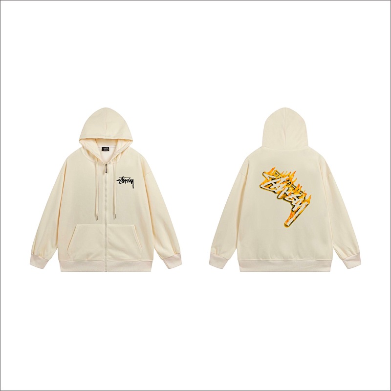 Stussy Yellow Checkerboard Lightning Full-Zip Hoodie