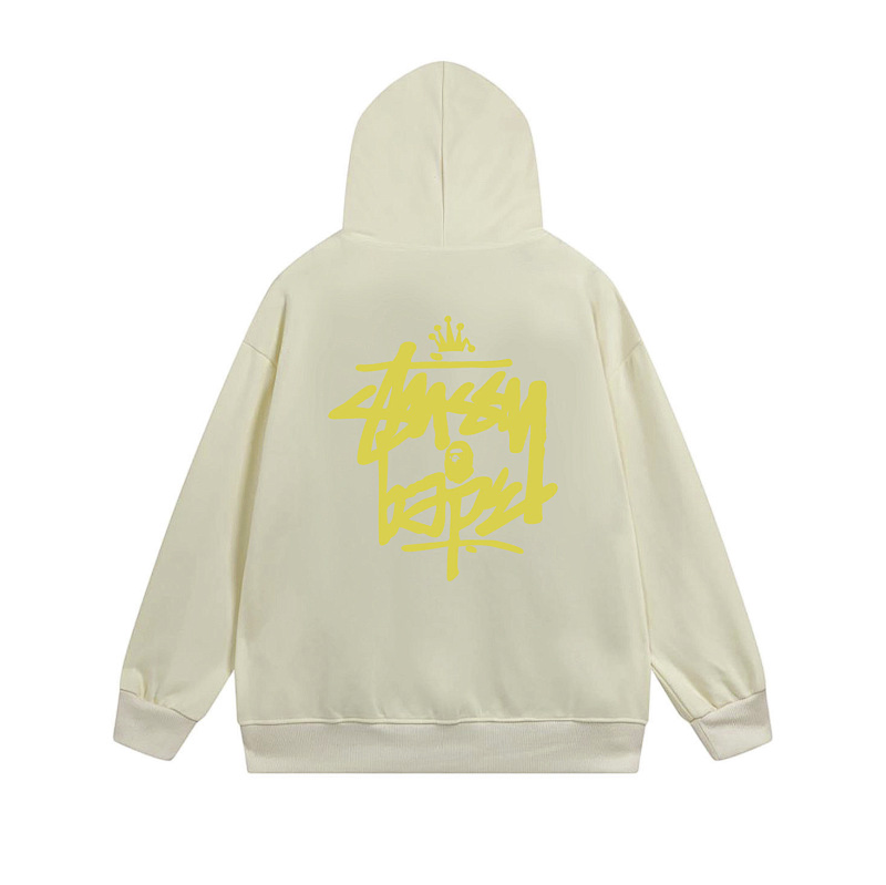 Stussy Yellow Crown Handstyle Full-Zip Hoodie