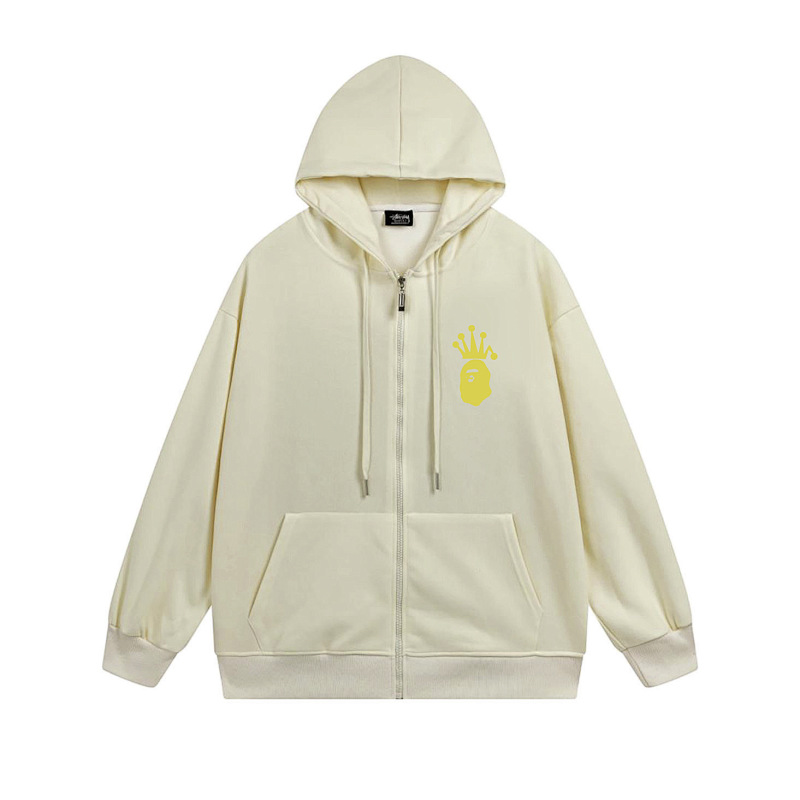 Stussy Yellow Crown Handstyle Full-Zip Hoodie