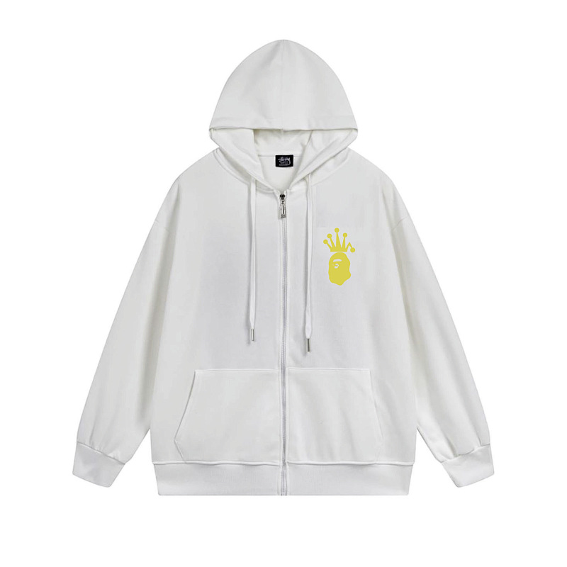 Stussy Yellow Crown Handstyle Full-Zip Hoodie