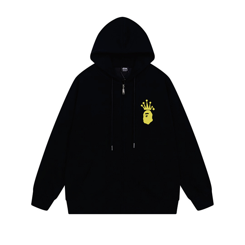 Stussy Yellow Crown Handstyle Full-Zip Hoodie