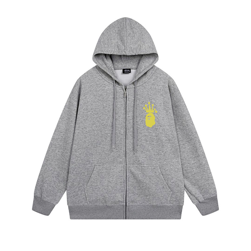 Stussy Yellow Crown Handstyle Full-Zip Hoodie