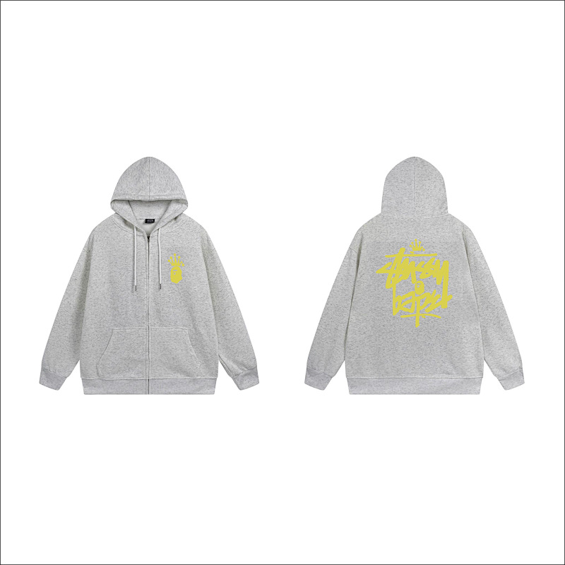 Stussy Yellow Crown Handstyle Full-Zip Hoodie