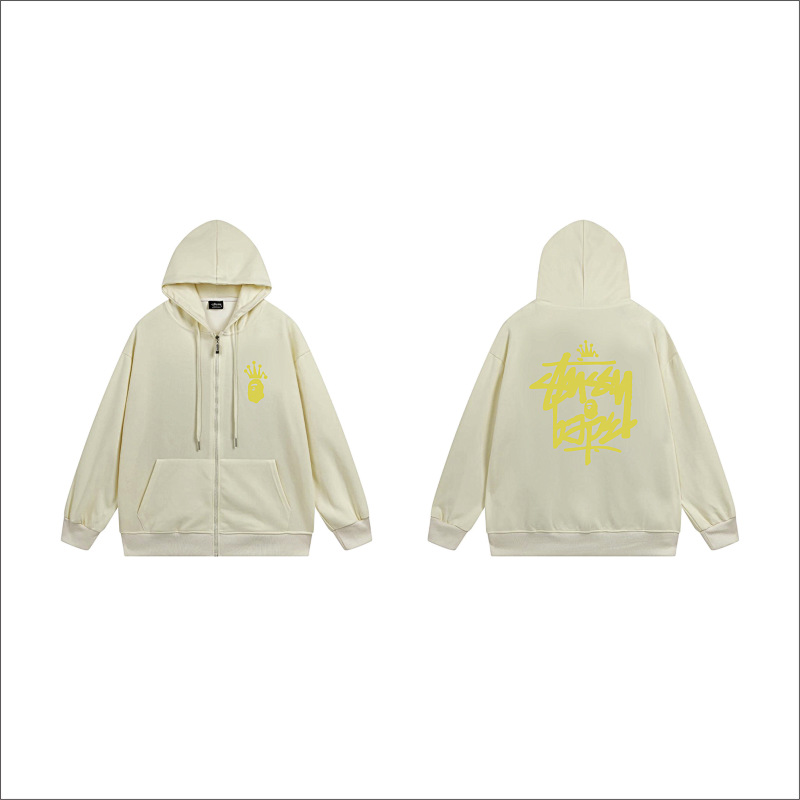 Stussy Yellow Crown Handstyle Full-Zip Hoodie
