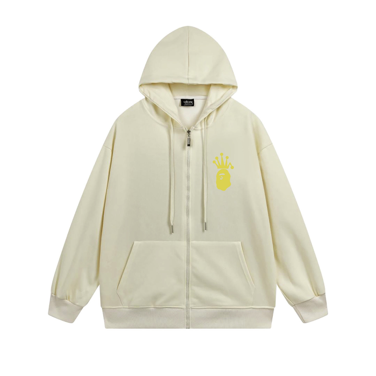 Stussy Yellow Crown Handstyle Full-Zip Hoodie