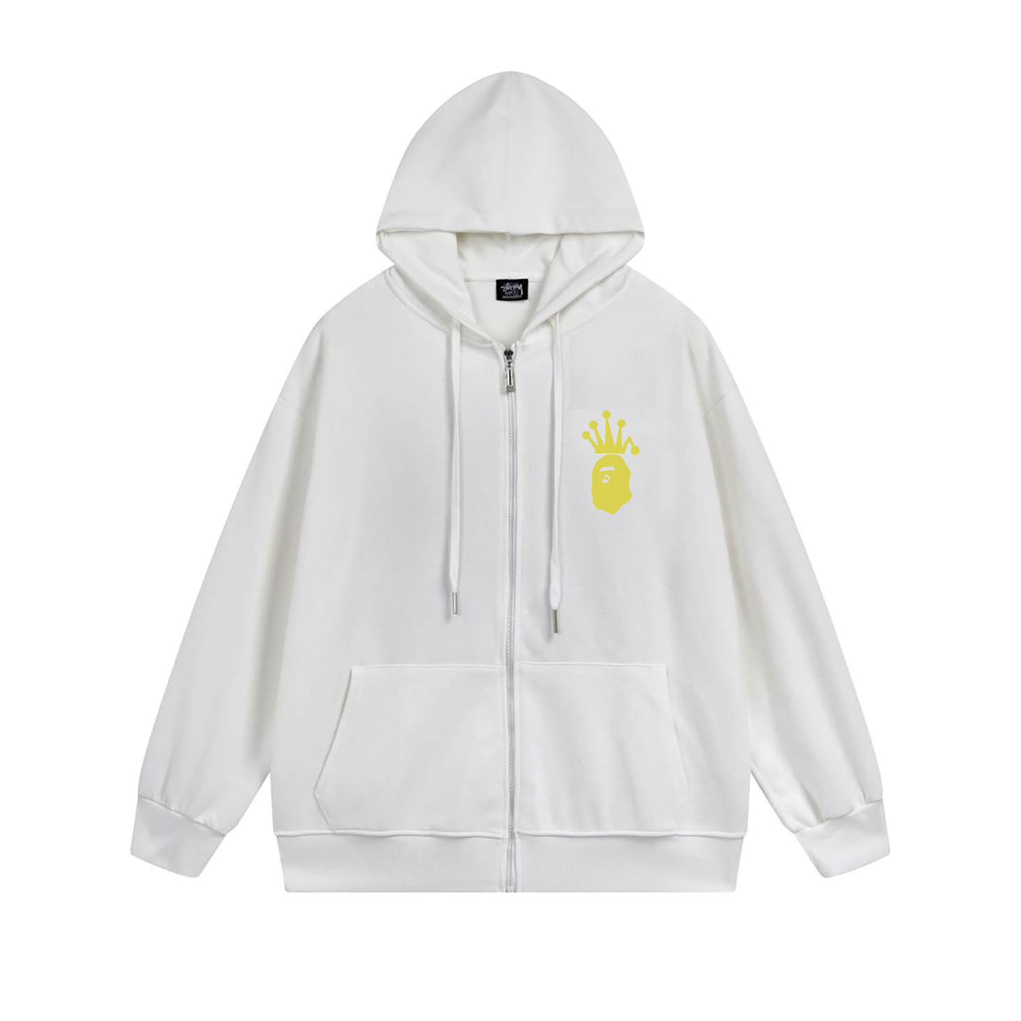 Stussy Yellow Crown Handstyle Full-Zip Hoodie