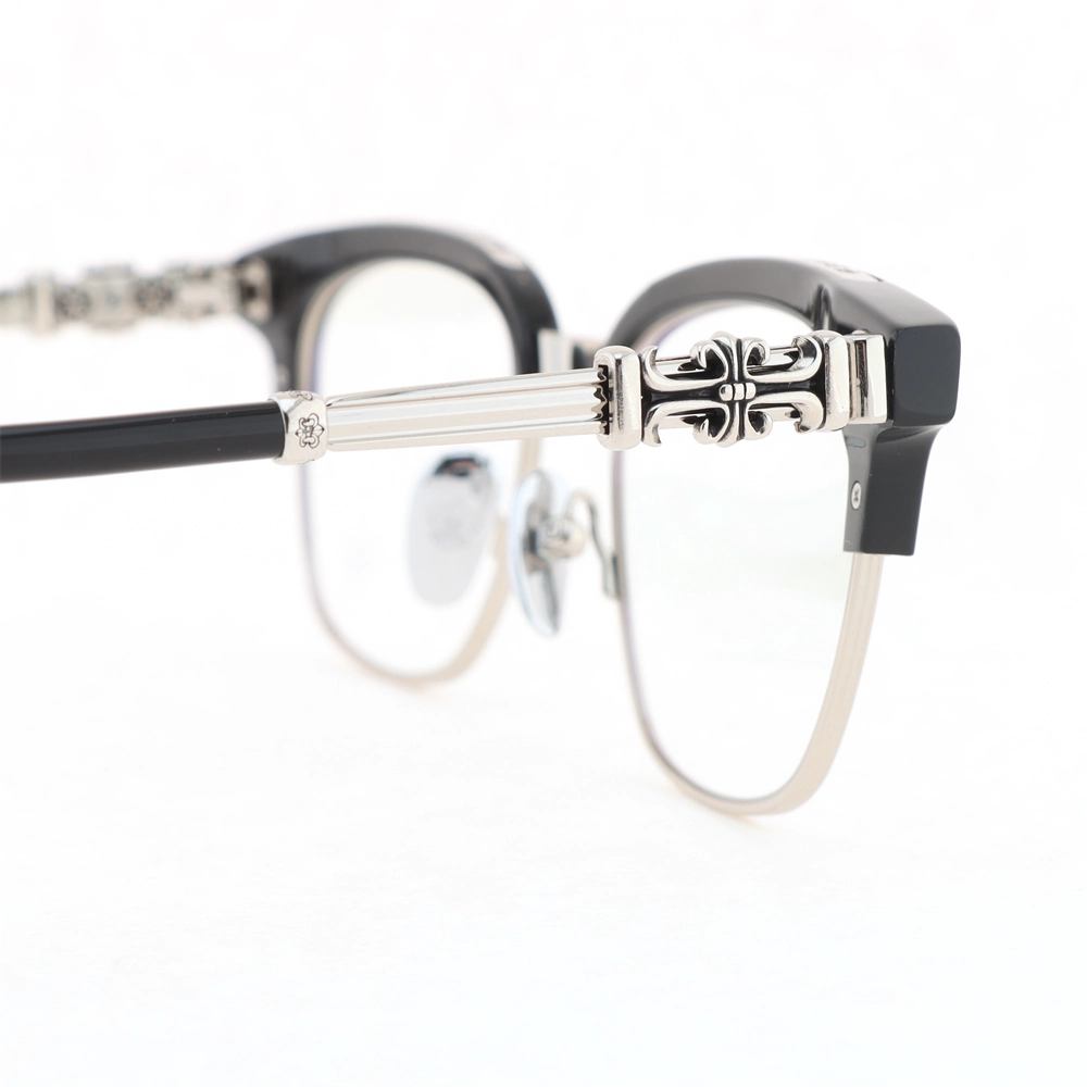 Chrome Hearts Bonennoisseur ll Glasses Black Frame/Silver Temples