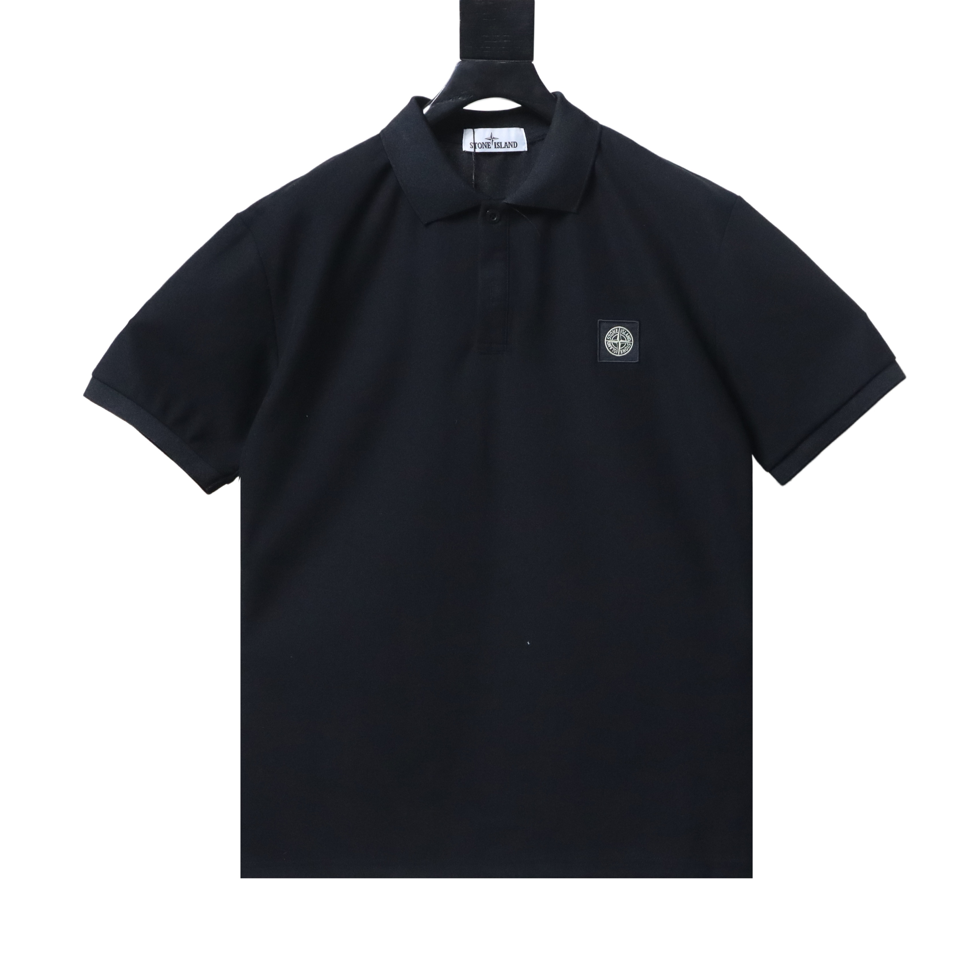 Stone Island Classic Knit Polo Shirt Black