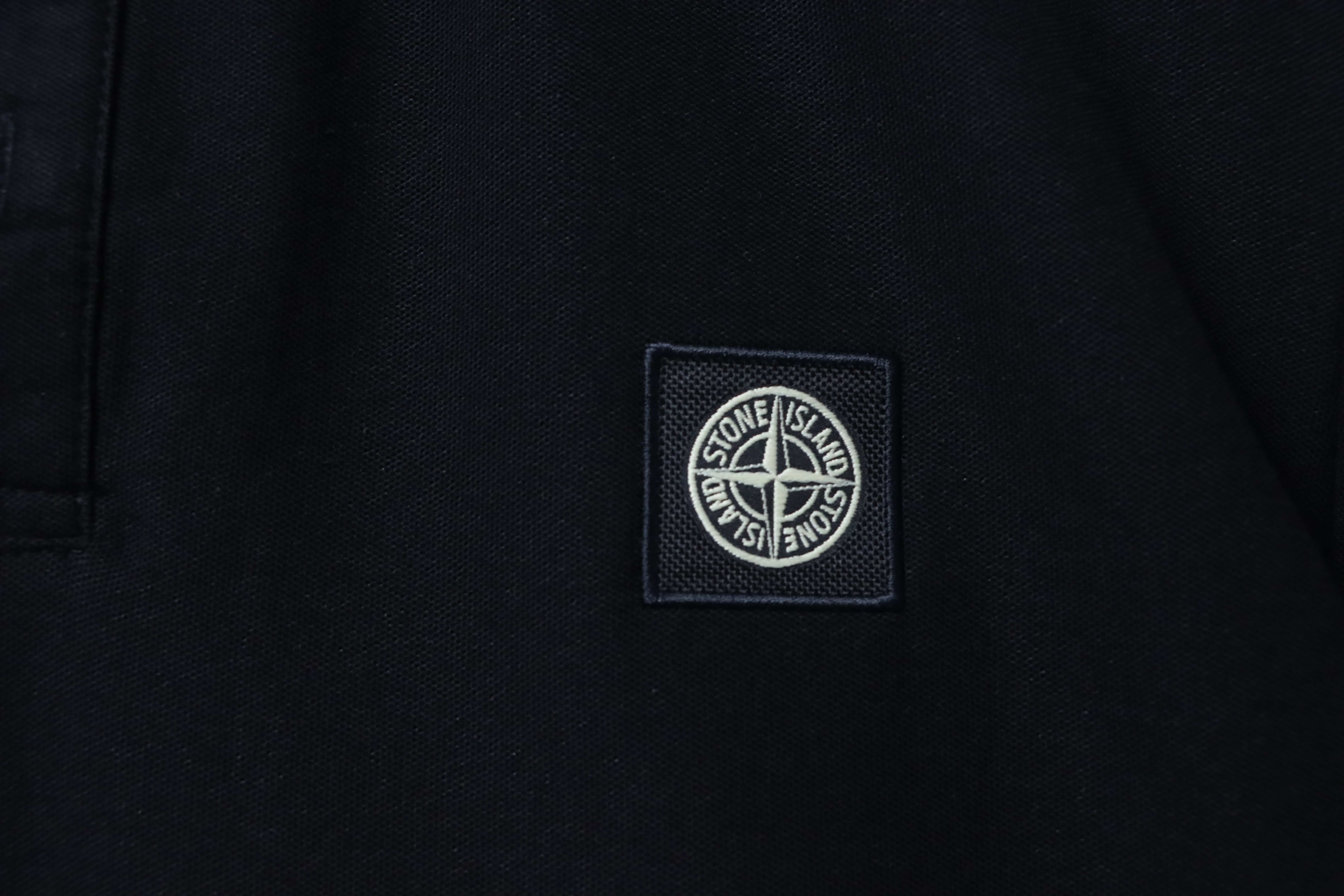 Stone Island Classic Knit Polo Shirt Black
