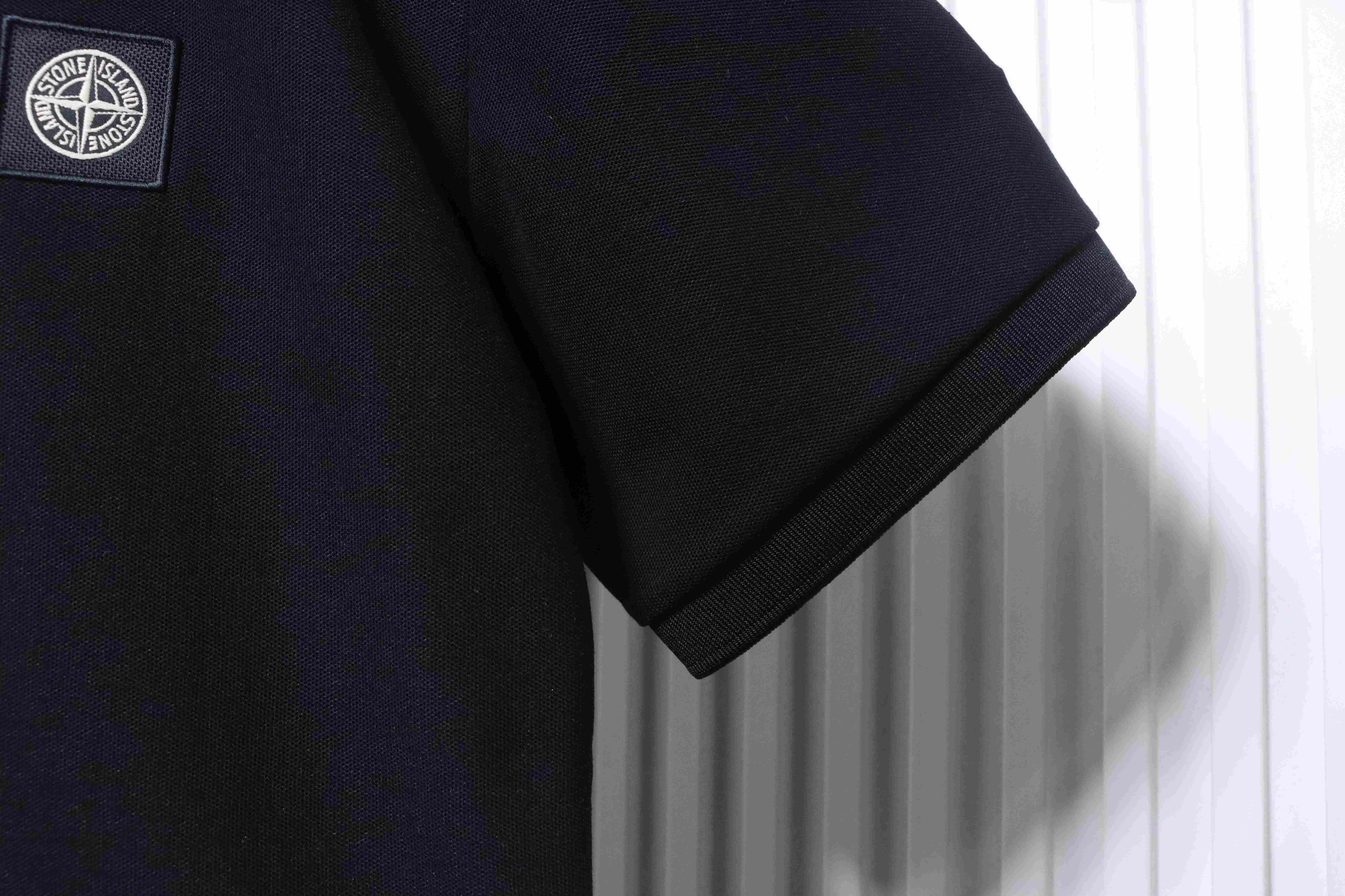 Stone Island Classic Knit Polo Shirt Black