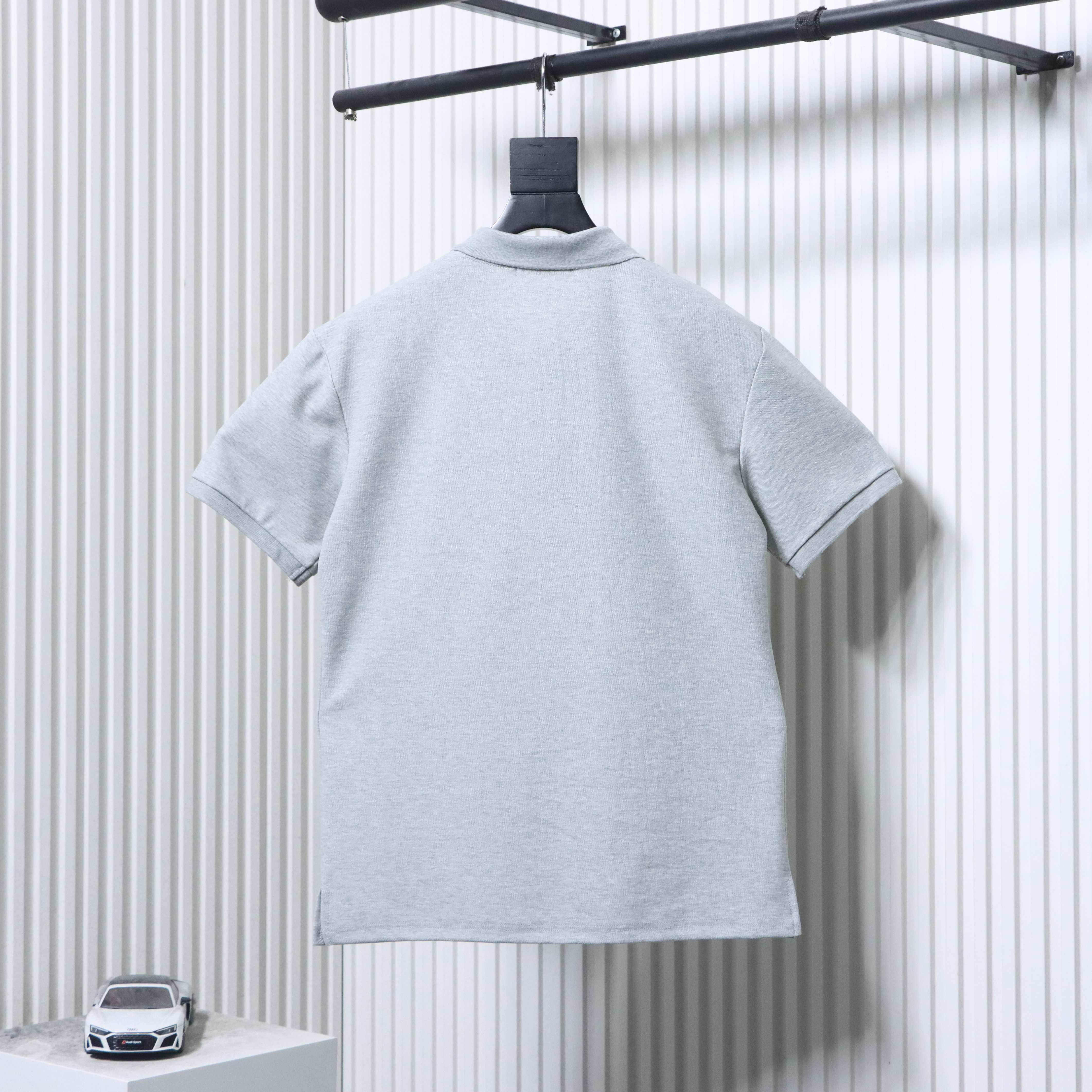 Stone Island Classic Knit Polo Shirt Light Gray