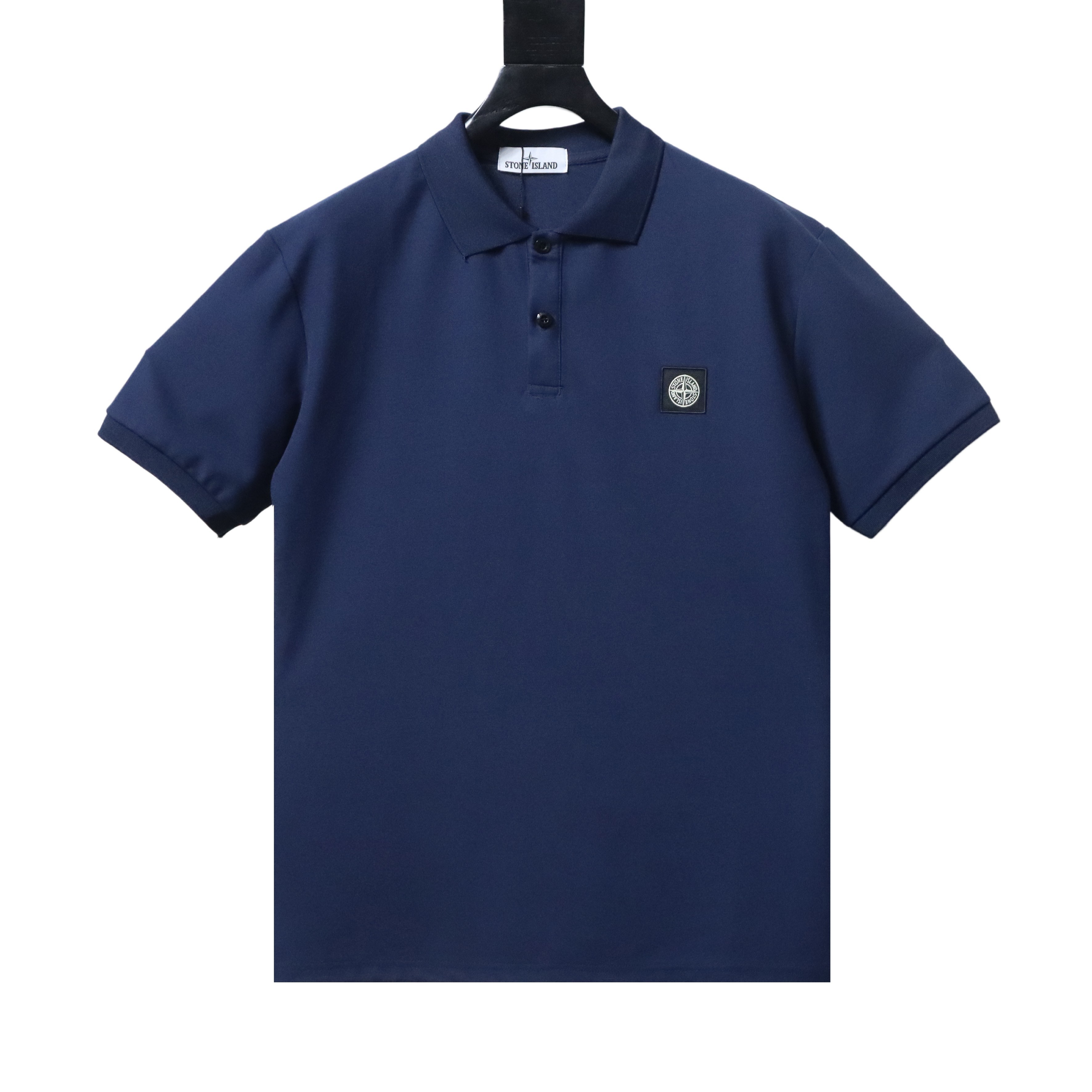 Stone Island Classic Knit Polo Shirt Navy