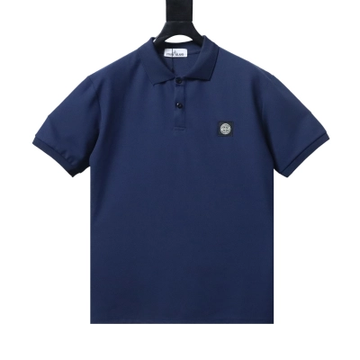 Stone Island Classic Knit Polo Shirt Navy 01