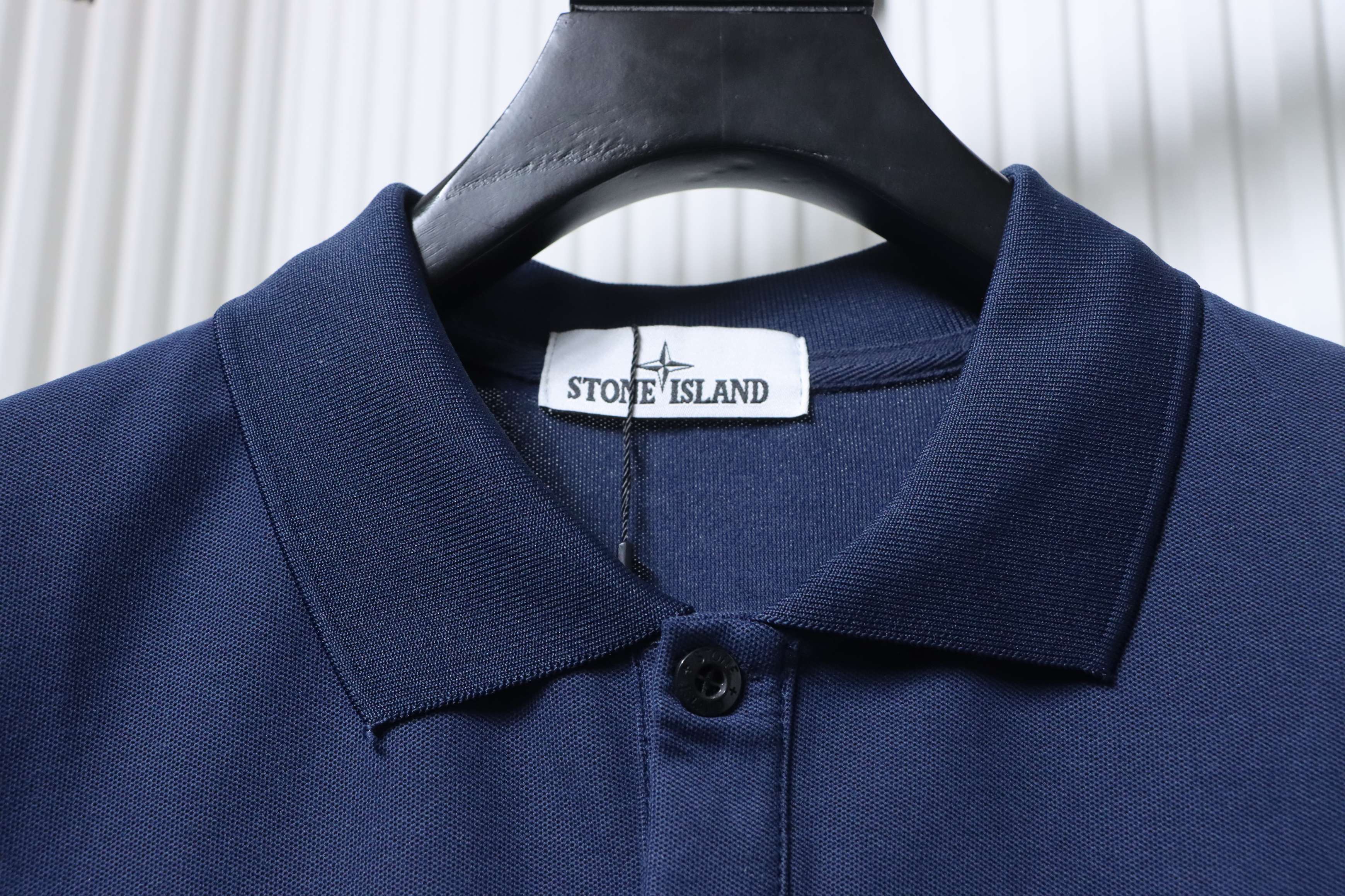 Stone Island Classic Knit Polo Shirt Navy