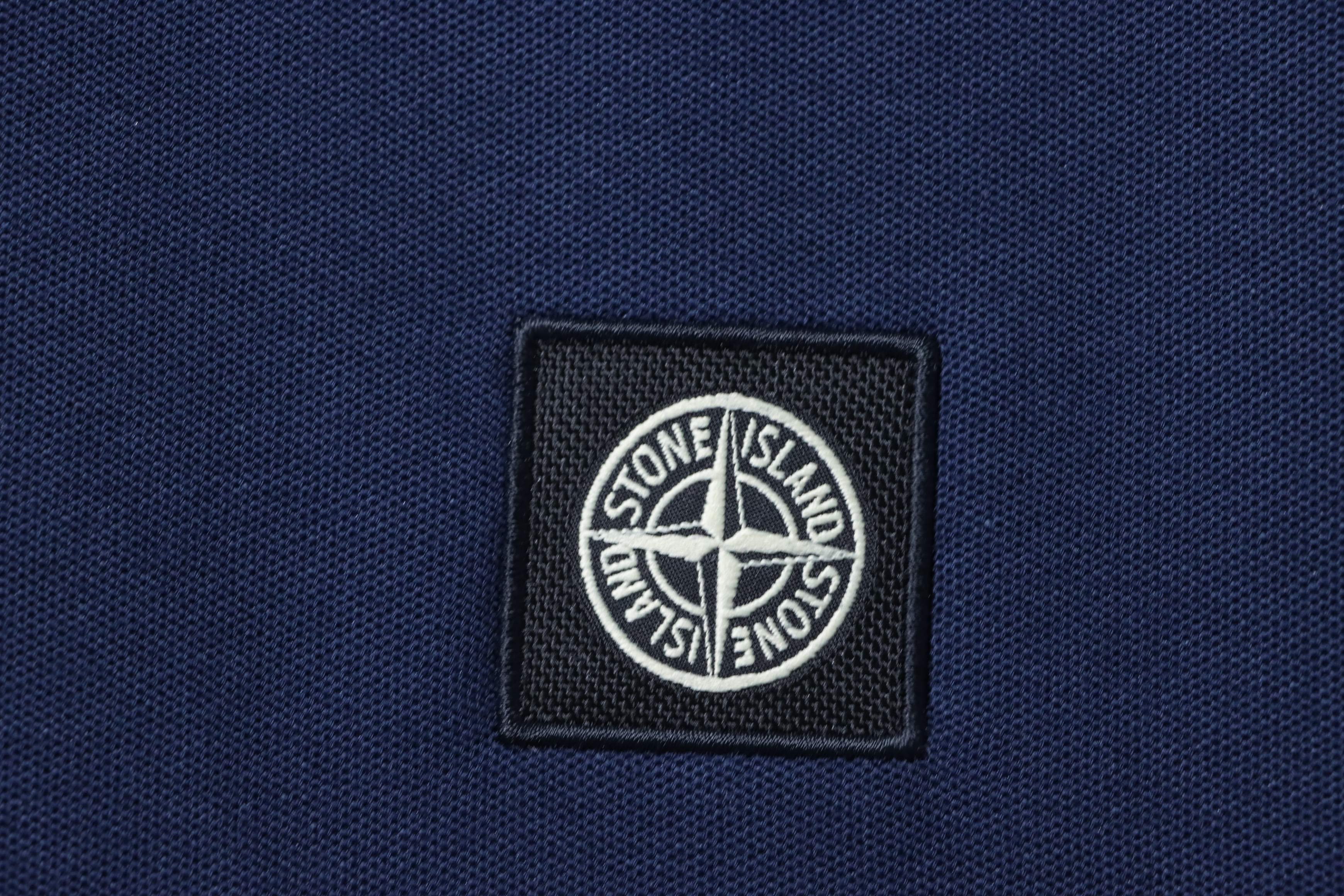 Stone Island Classic Knit Polo Shirt Navy
