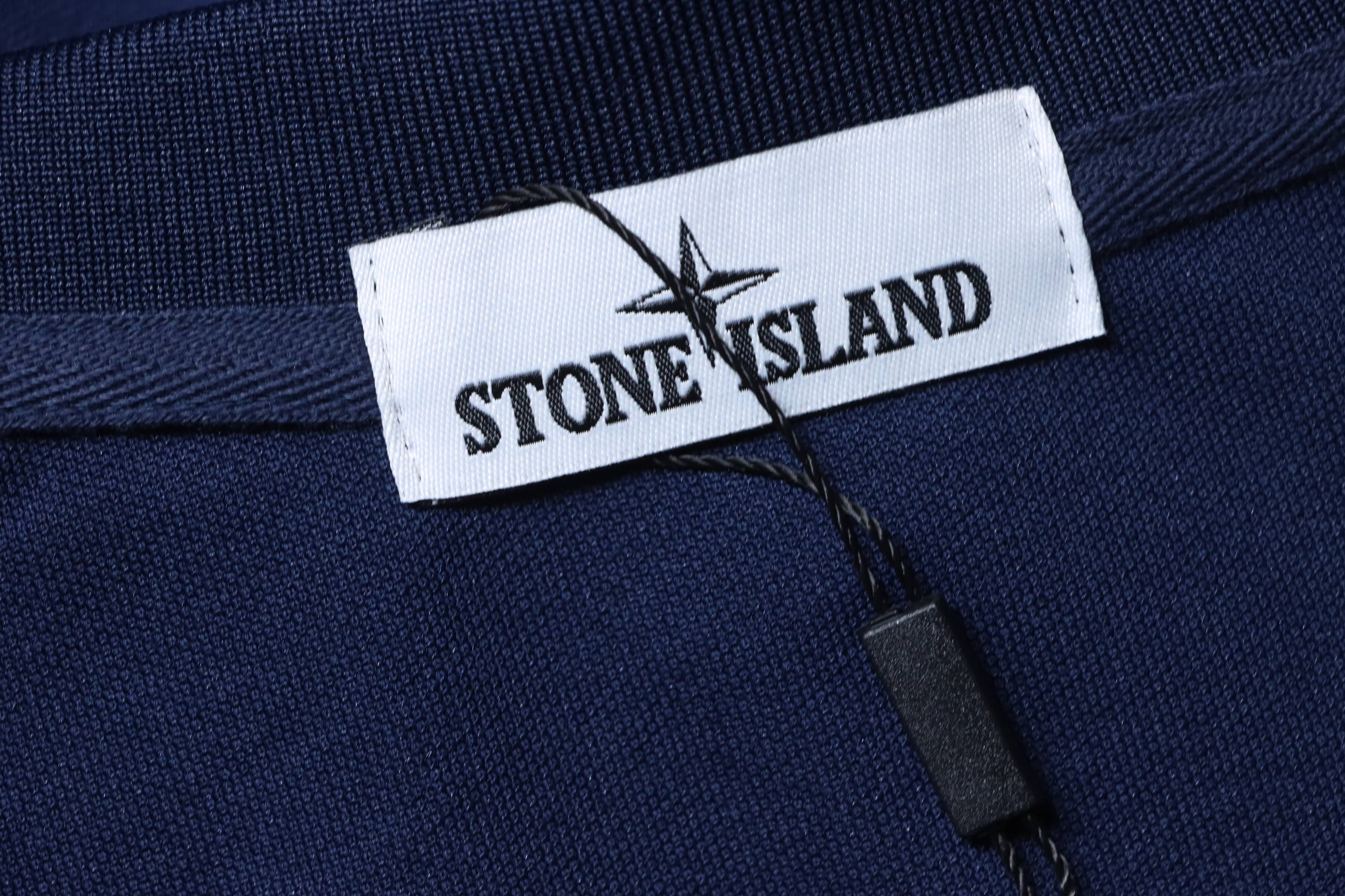 Stone Island Classic Knit Polo Shirt Navy