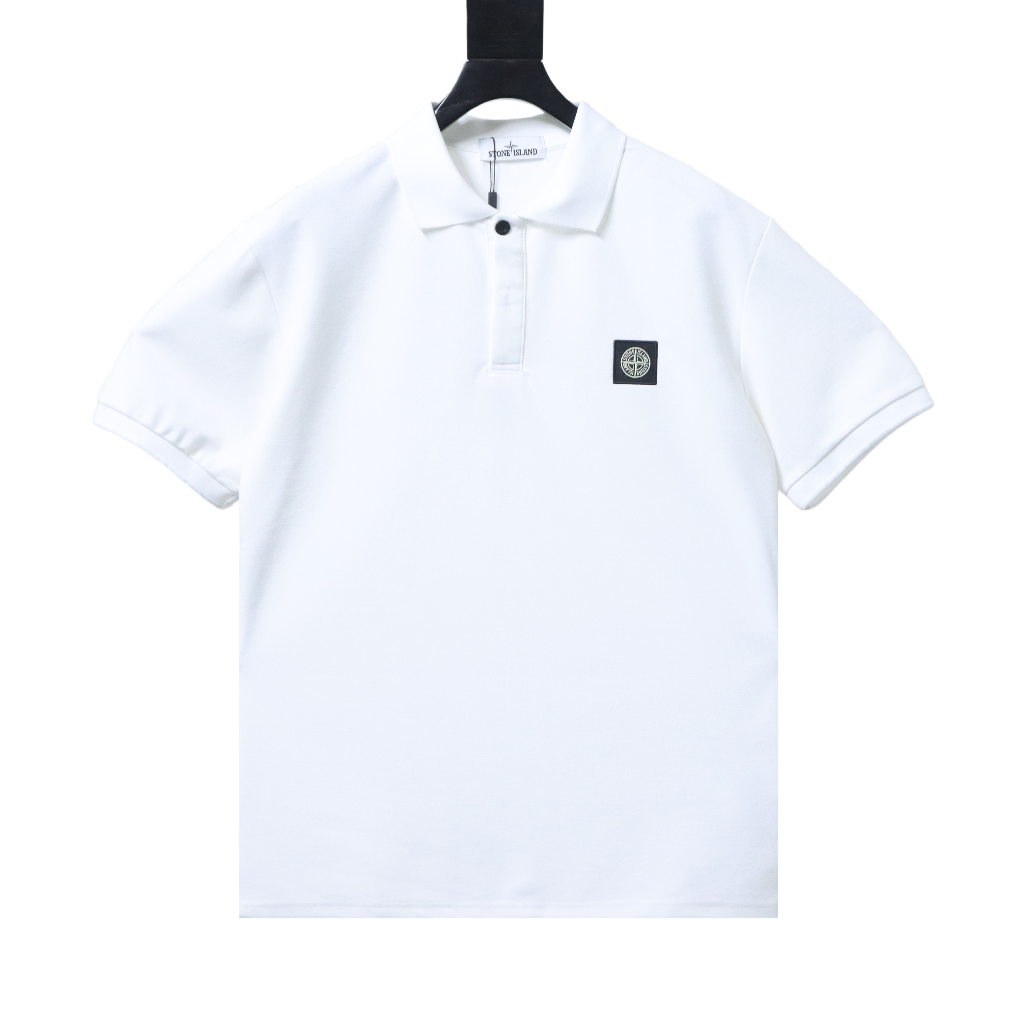 Stone Island Classic Knit Polo Shirt White