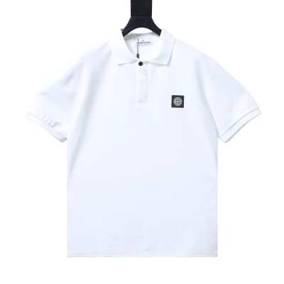 Stone Island Classic Knit Polo Shirt White 01